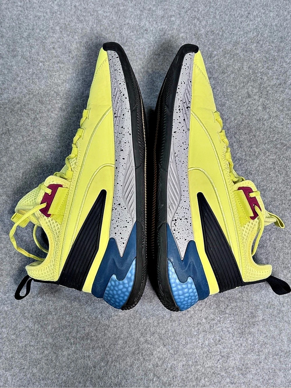 Puma Clyde All-Pro Yellow & Blue Athletic Shoes - Picture 3 of 7